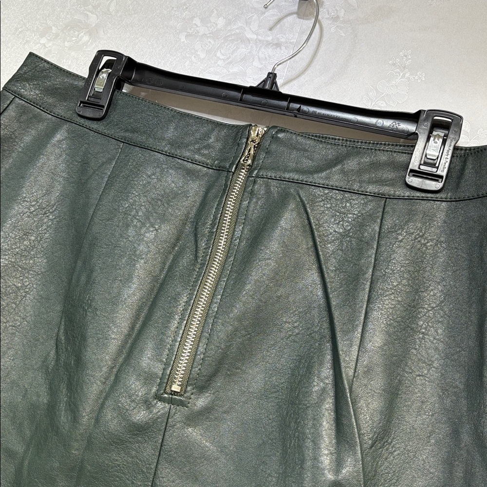 Zeagoo High Waisted Faux Leather Bodycon Slim Mini Pencil Skirt(Dark Green Xl — image 5 of 8